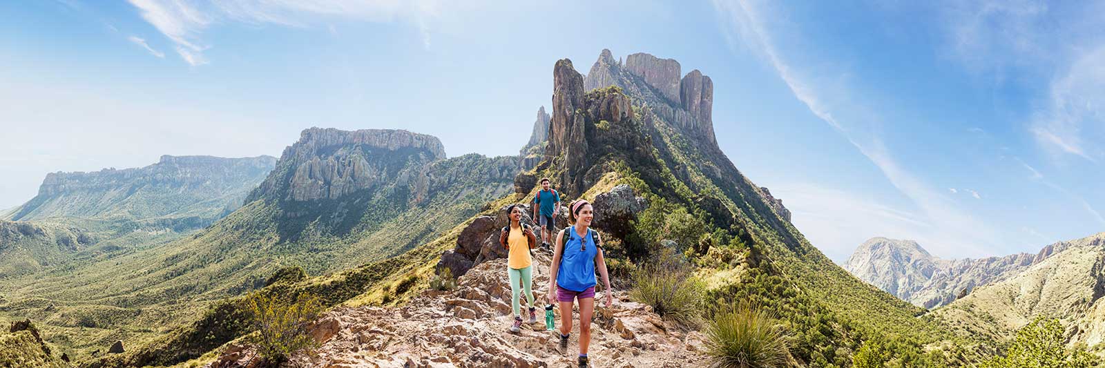 Backpackers on a ridge in Big Bend