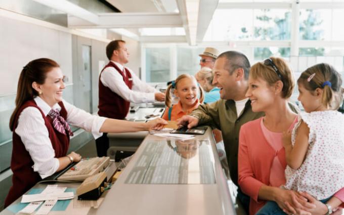 Family at a counter