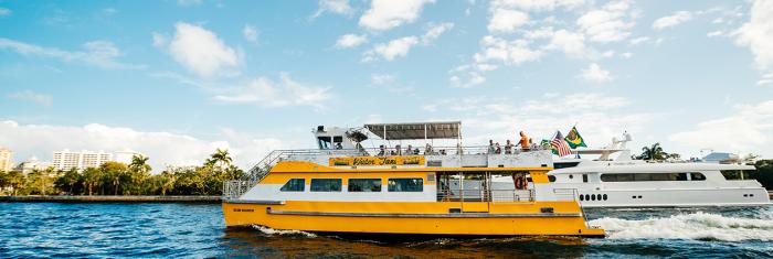 Yellow boat on the water