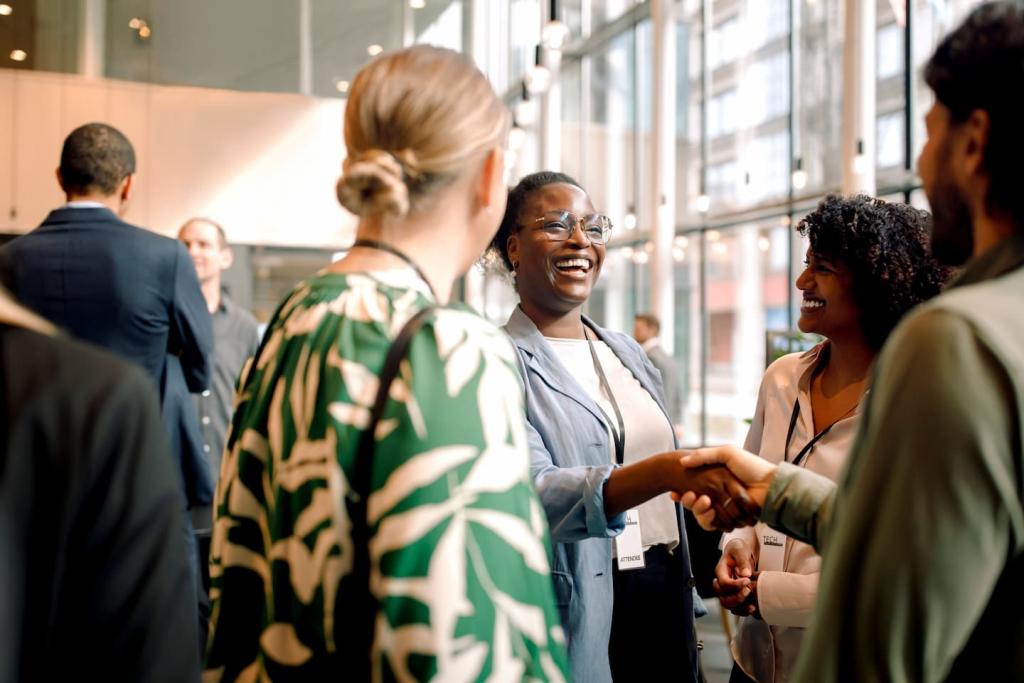 New friends shaking hands